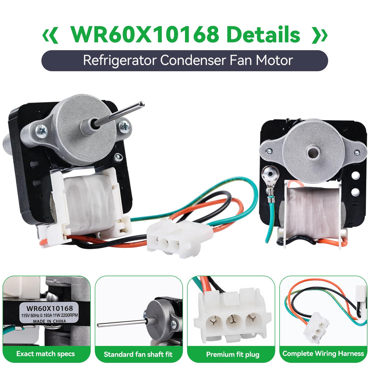 WR60X10168 Refrigerator Condenser Fan Motor