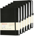 Hardcover Notebooks, 6 Packs A5 Lined Journals Notebook for Writing 160 Pages, 8.2 x 5.5 inch, Black Classic Ruled