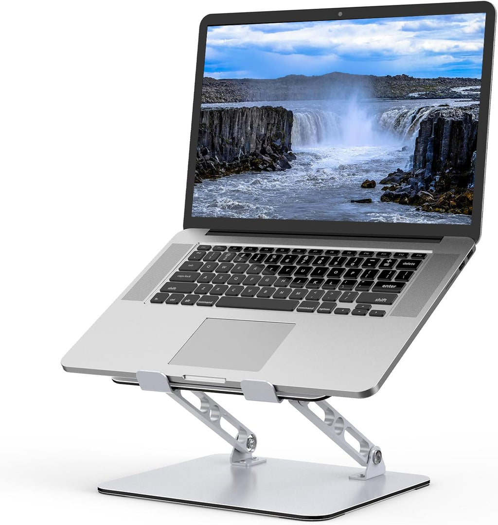 Laptop Stand for Desk, Adjustable Laptop Riser, Metal Foldable Computer Stand Holder Portable Notebook Mount