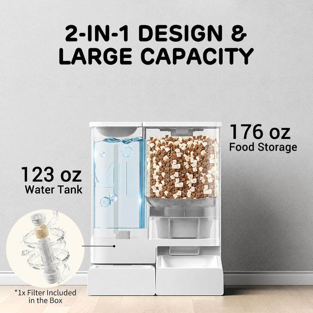 FW54 5G/2.4GHz WiFi Automatic Feeder and Waterer 2-in-1 Set for Pet