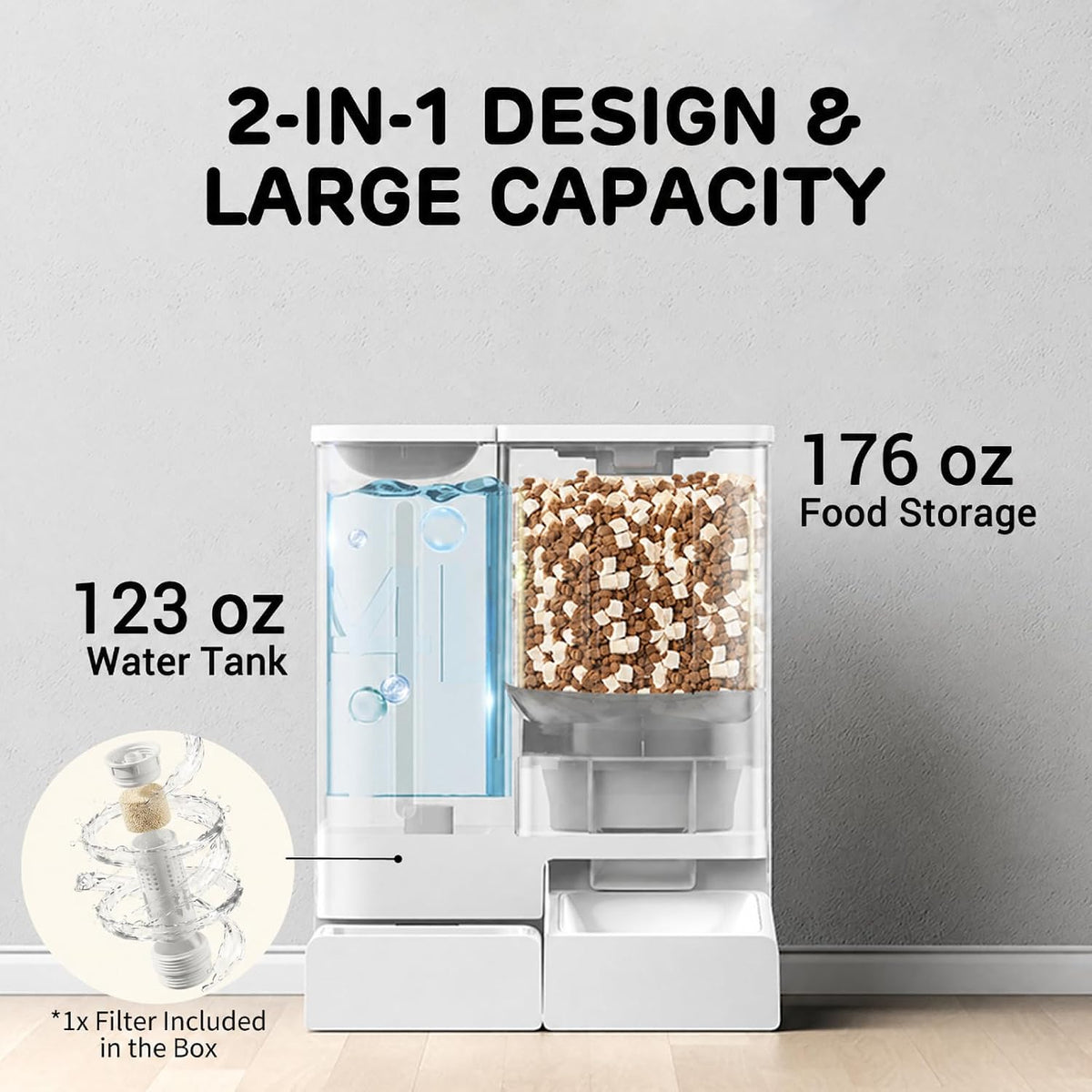 FW54 5G/2.4GHz WiFi Automatic Feeder and Waterer 2-in-1 Set for Pet