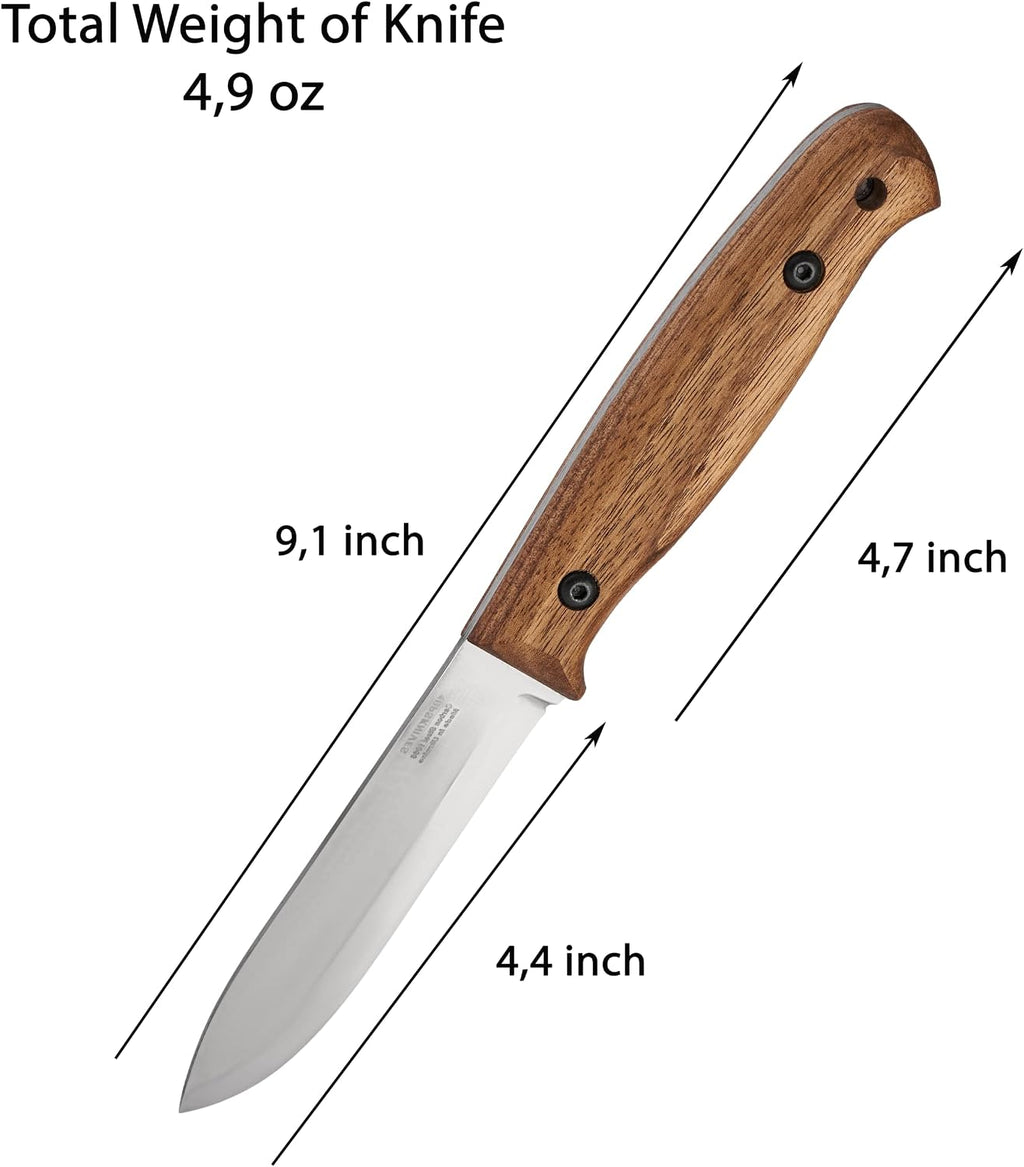 BS2FT CSH - Full Tang Bushcraft Knife With Leather Sheath - Survival Tactical Knife - Camping Knives - Outdoor Knives