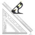Combination Square 12 Inch and 7 Inch Carpenter Square Tool Set | Aluminum Rafter Square for Framing, Adjustable