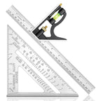 Combination Square 12 Inch and 7 Inch Carpenter Square Tool Set | Aluminum Rafter Square for Framing, Adjustable