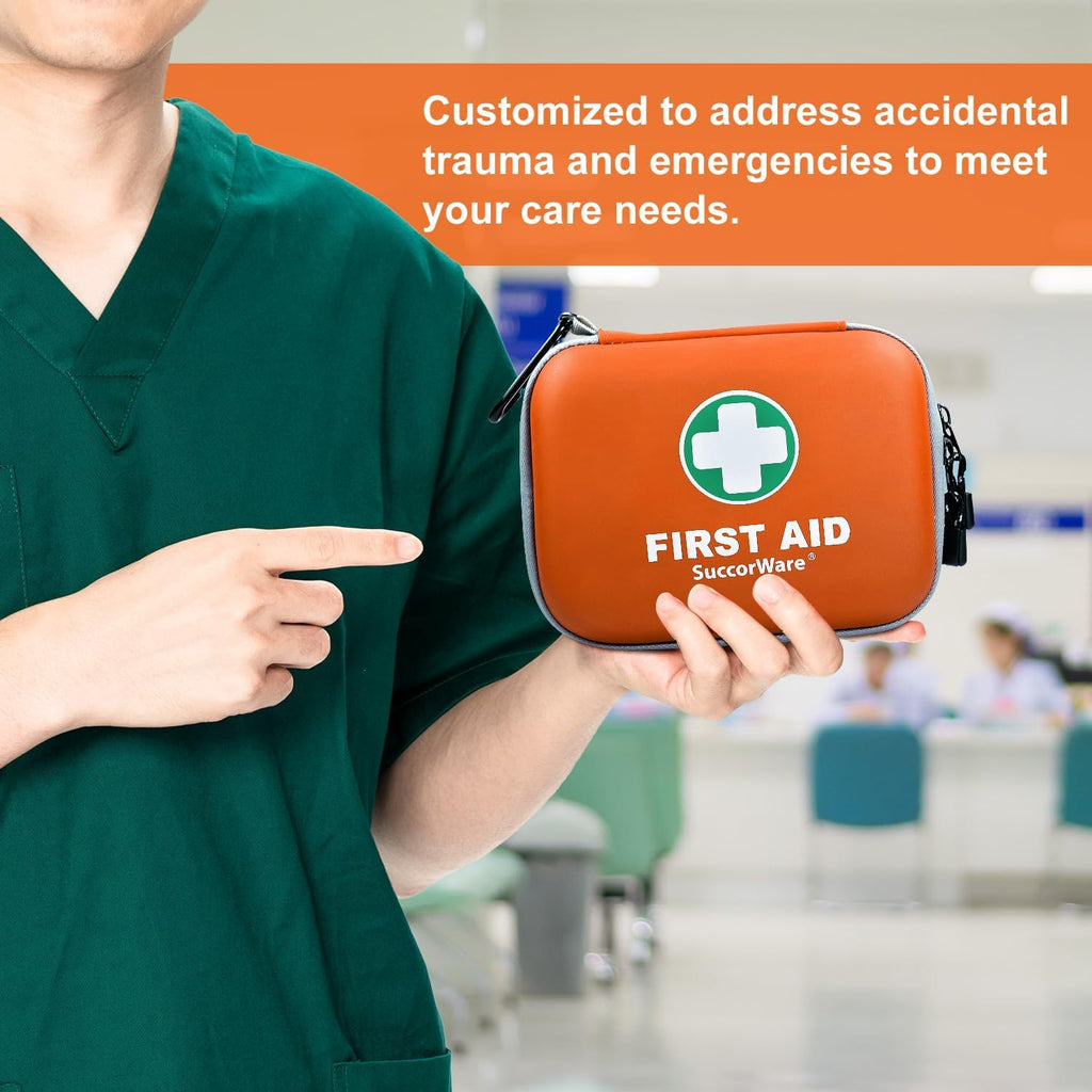 150 Pieces Mini First Aid Kit - Small Medical Kit with Hard Shell - Emergency First Aid Kit for Car, Travel, Home
