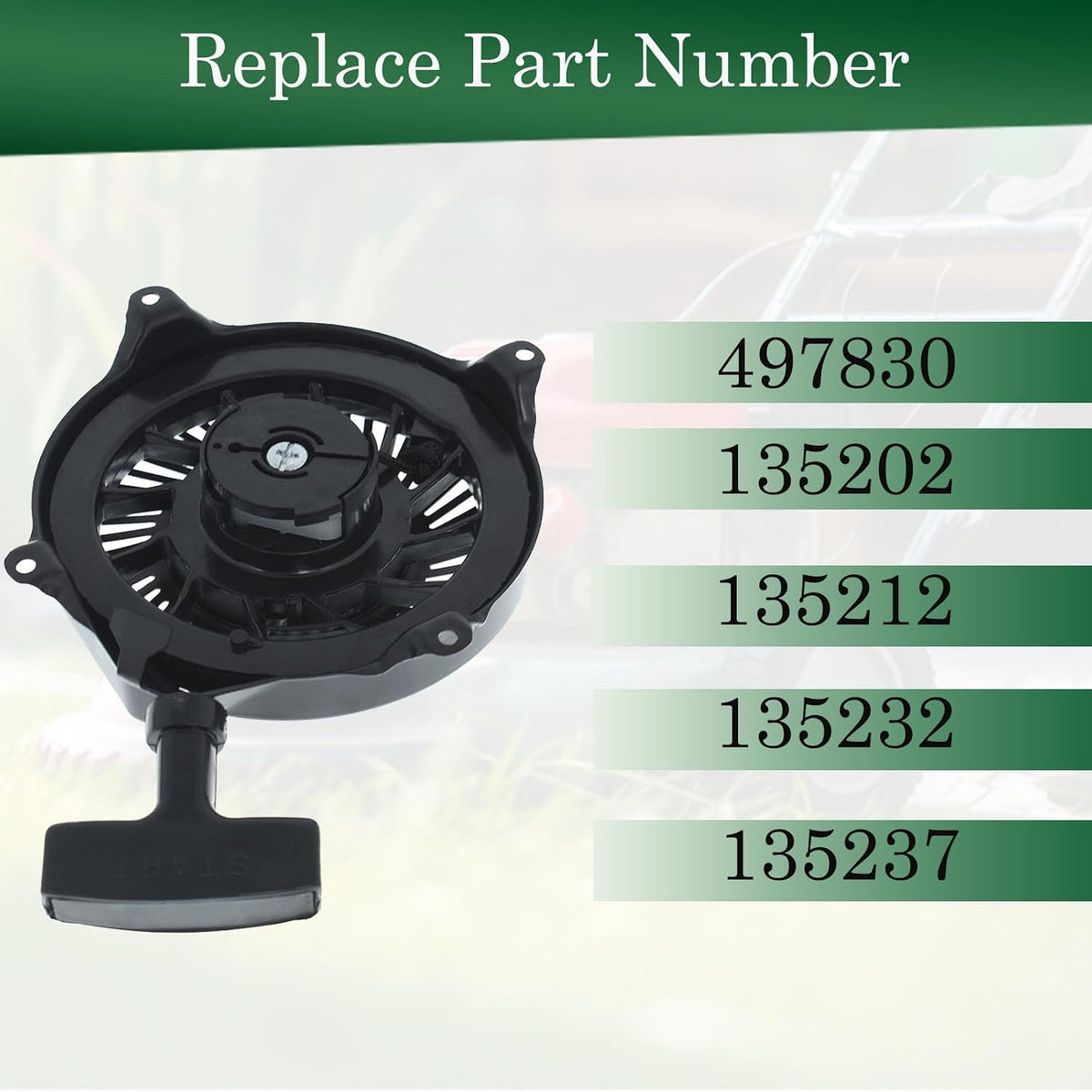 Autoparts 497830 Recoil Rewind Pull Starter Replacement for Briggs Stratton 135202 135212 135232 135237 135702