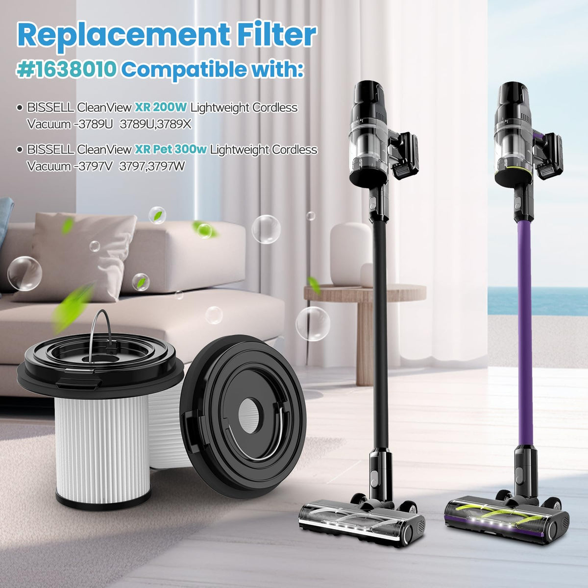Replacement Filter for Bissell CleanView XR 200W / CleanView XR Pet 300w