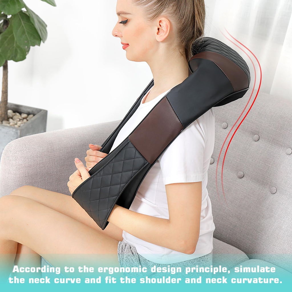 Shiatsu Neck and Back Massager with Heat, Electric Deep Tissue 4D Kneading Massage Pillow for Shoulder, Leg, Body