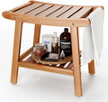 Bamboo Shower Bench for Inside Shower to Sit on,Waterproof Shower Stool for Shaving Legs,Spa Bathroom Shower Chair