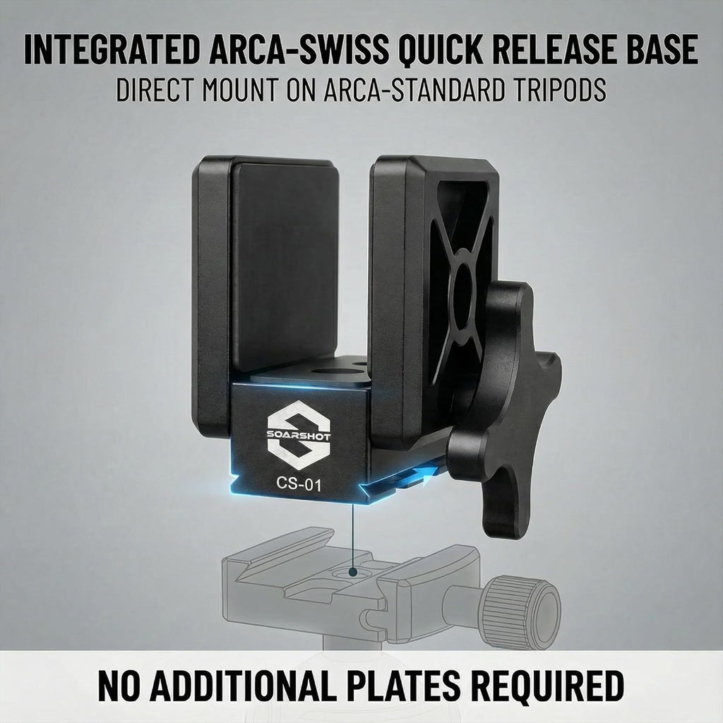 CS-01 Arca-Swiss Rifle Saddle Mount for Hunting Tripod – CNC Aluminum Rifle Clamp with Integrated Arca Base