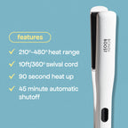 Aloe Plated Flat Iron, 1 Inch