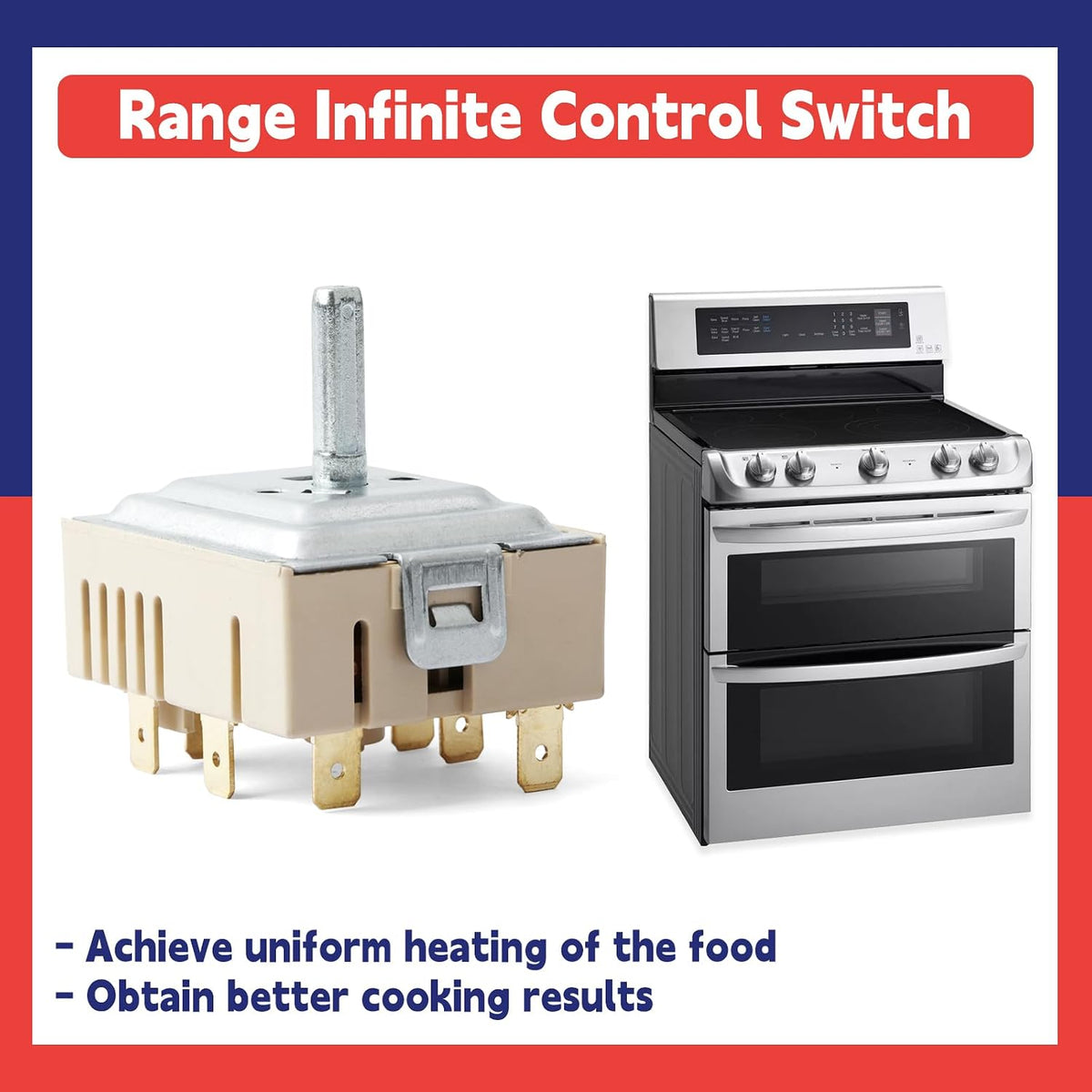 EBF62174907 Infinite Control Switch Compatible with LG Range Surface Element Rotary Switches Replace EBF62174902 EBF62174904 PER001-12LG D PER001-12S D