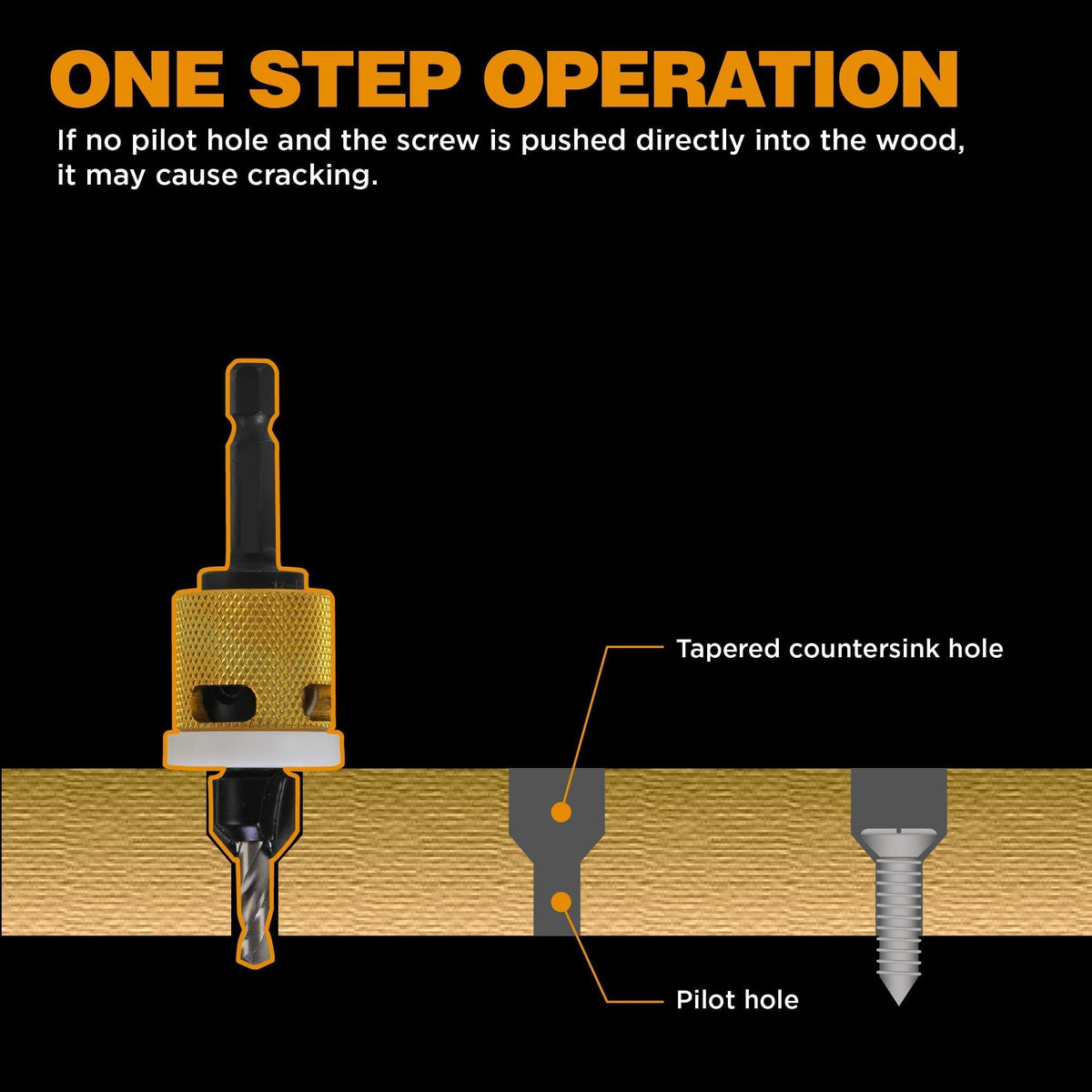 5/32" x 3/8" Carbide Tipped Countersink Bit with Depth Stop