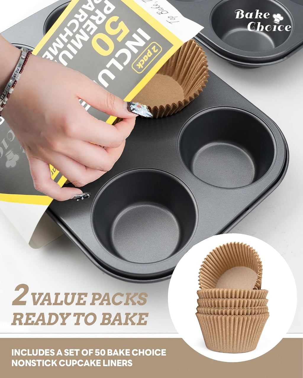 2 Jumbo Muffin Pan for Baking, Extra Large Cupcake Pan