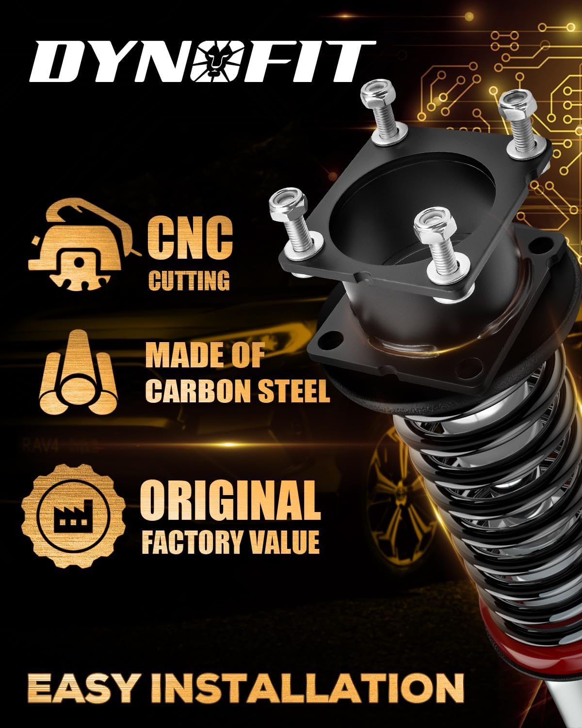 Explorer Leveling Lift Kits, Raise Suspension Front 2.5" and Rear 1.25", Dynofit Full Leveling Kit Compatible with 2011 2012 2013 2014 2015 2016 2017 2018 2019 Ford-Explorer 2WD 4WD