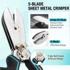 DURATECH 5-Blade Sheet Metal Crimper for HVAC Ductwork and Stove Pipes