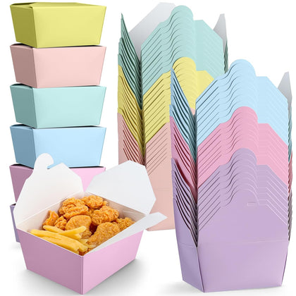 60 Pcs 30 oz Chinese Take out Food Containers Pastel Disposable Paper Go Containers Take out Boxes Bulk Microwavable