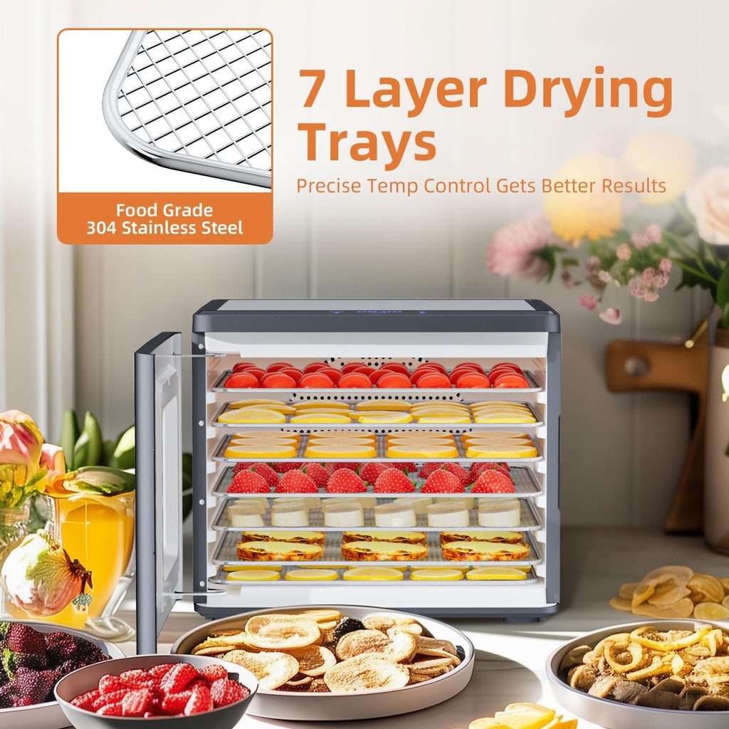 Food Dehydrator Machine for Jerky Beef: TINANA Stainless Steel Food Dryer for Meat - Digital Food Dehydrater for