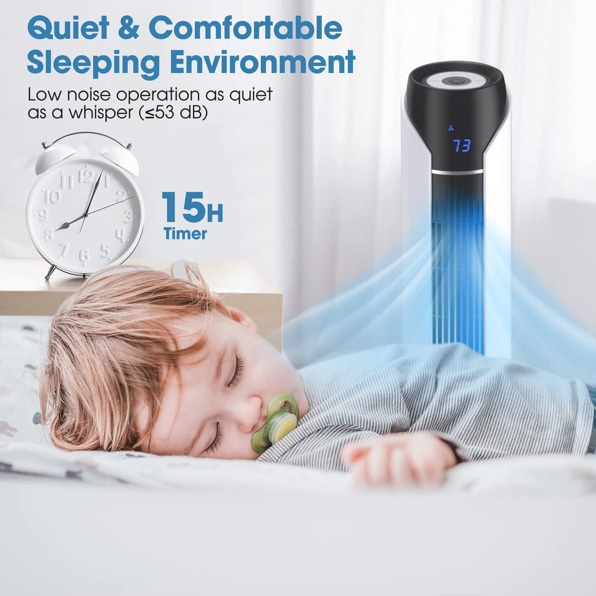 Tower Fan 48 Inch, 80° Oscillating Fan with Remote Control