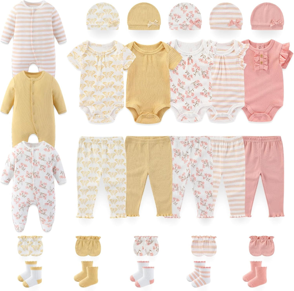 Unisex Baby Clothes 28Pcs Cotton Layette Gift Set and Accessories