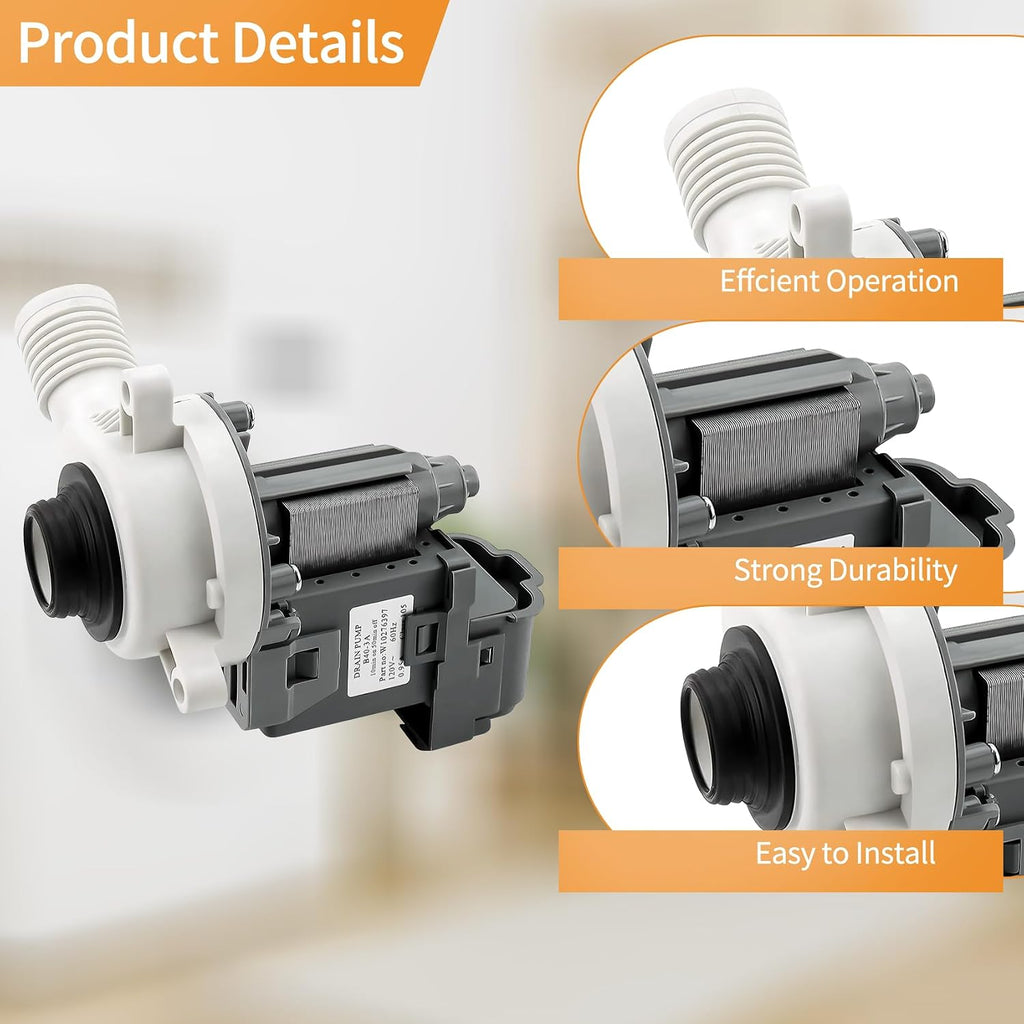 WTW4800XQ2 WTW4800BQ0 Washer Drain Pump Fit for maytag whirlpool