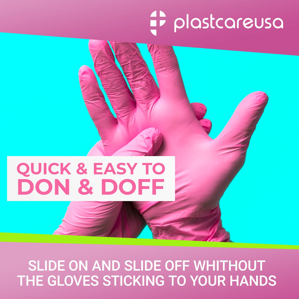 100 Large Nitrile Exam Disposable Gloves, Latex & Powder Free