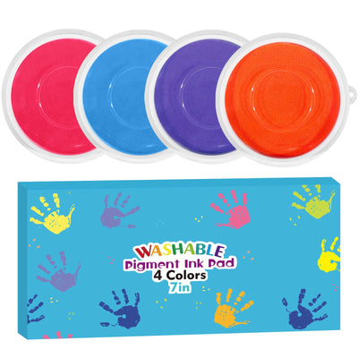 7 Inch Large Ink Pad for Washable | Washable Stamp Pads for Classroom Stamps, Scrapbook Supplies Kit & Fabric Crafts
