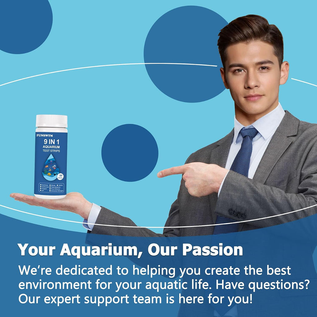 Aquarium Test Strips for Freshwater Fish – 9 in 1 Fish Tank Water Test Strips, Fast & Easy Color Chart for Beginners