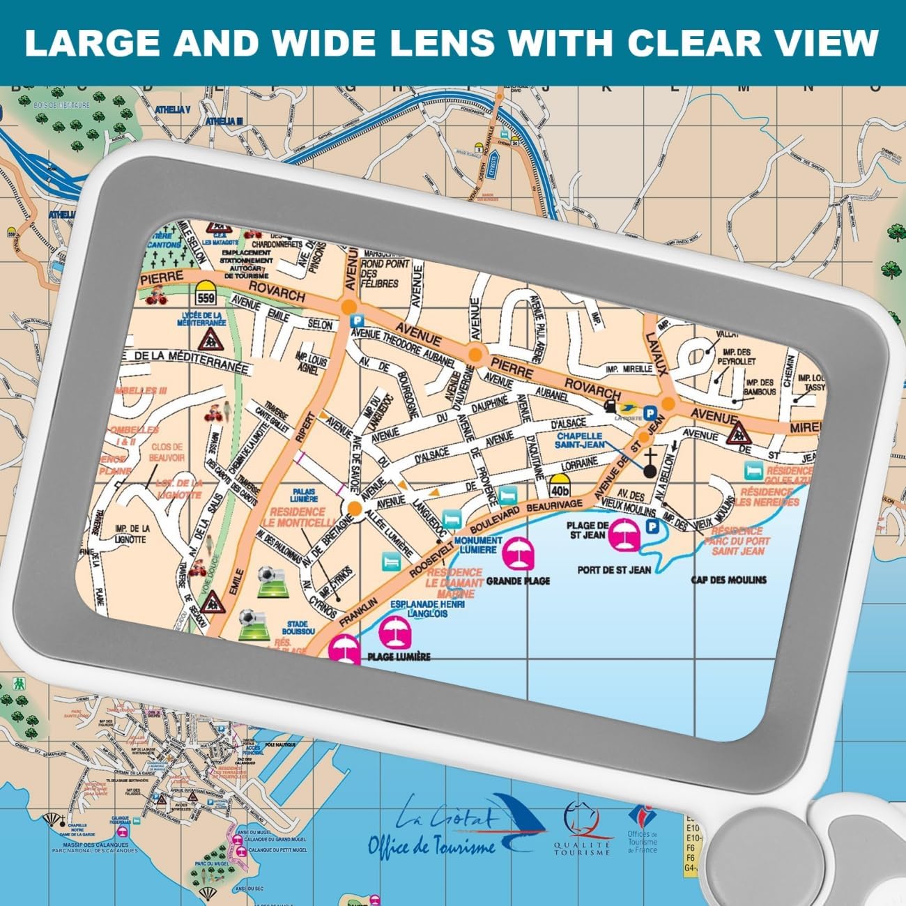 Rechargeable Magnifying Glass with Light for Reading, 6X Large Page Magnifier with LED Lighted for Seniors Low