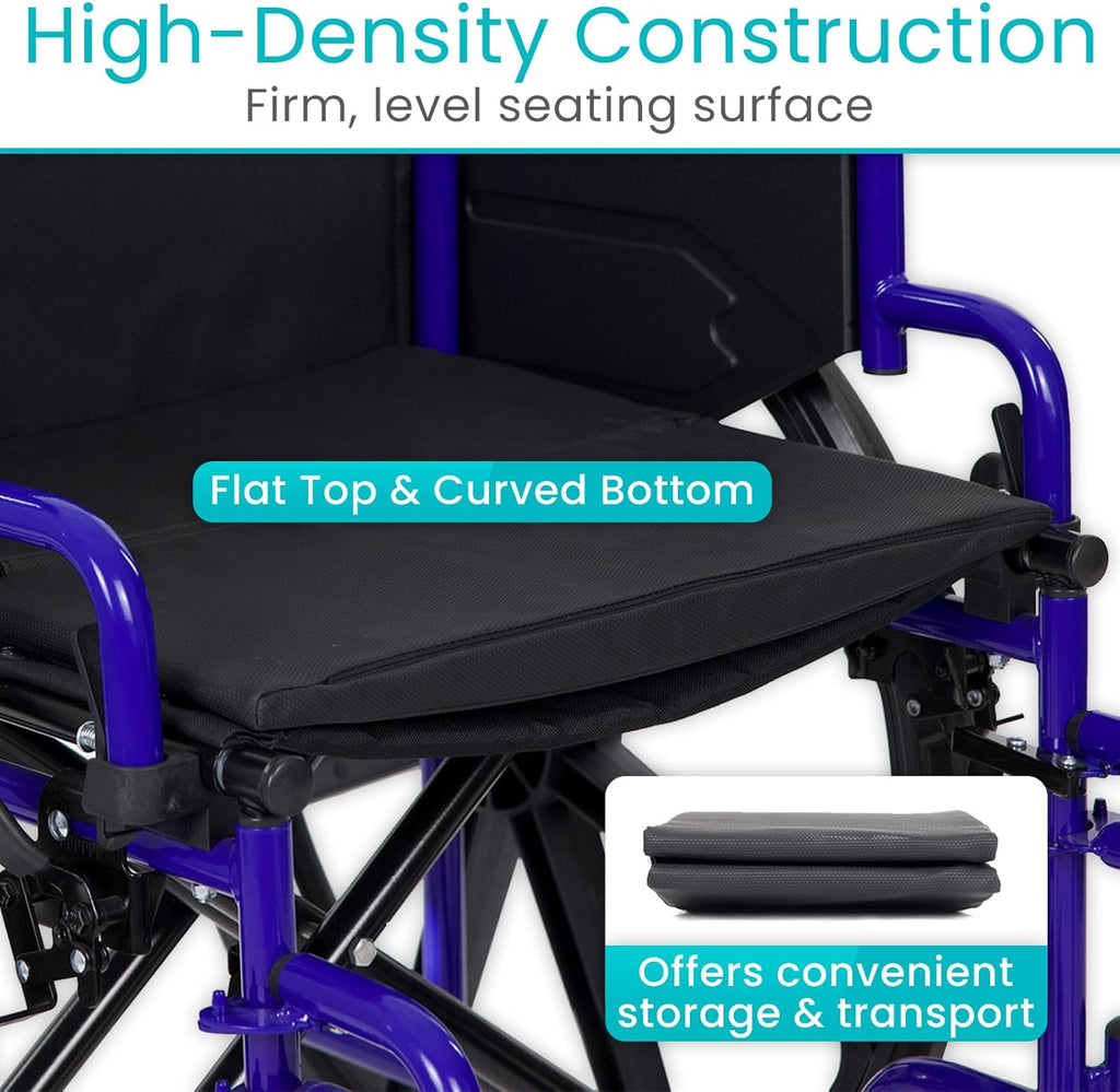 Solid Wheelchair Seat Insert – Firm Non-Slip Water Resistant Wipe Clean, Sturdy Wheel Chair Cushion Board
