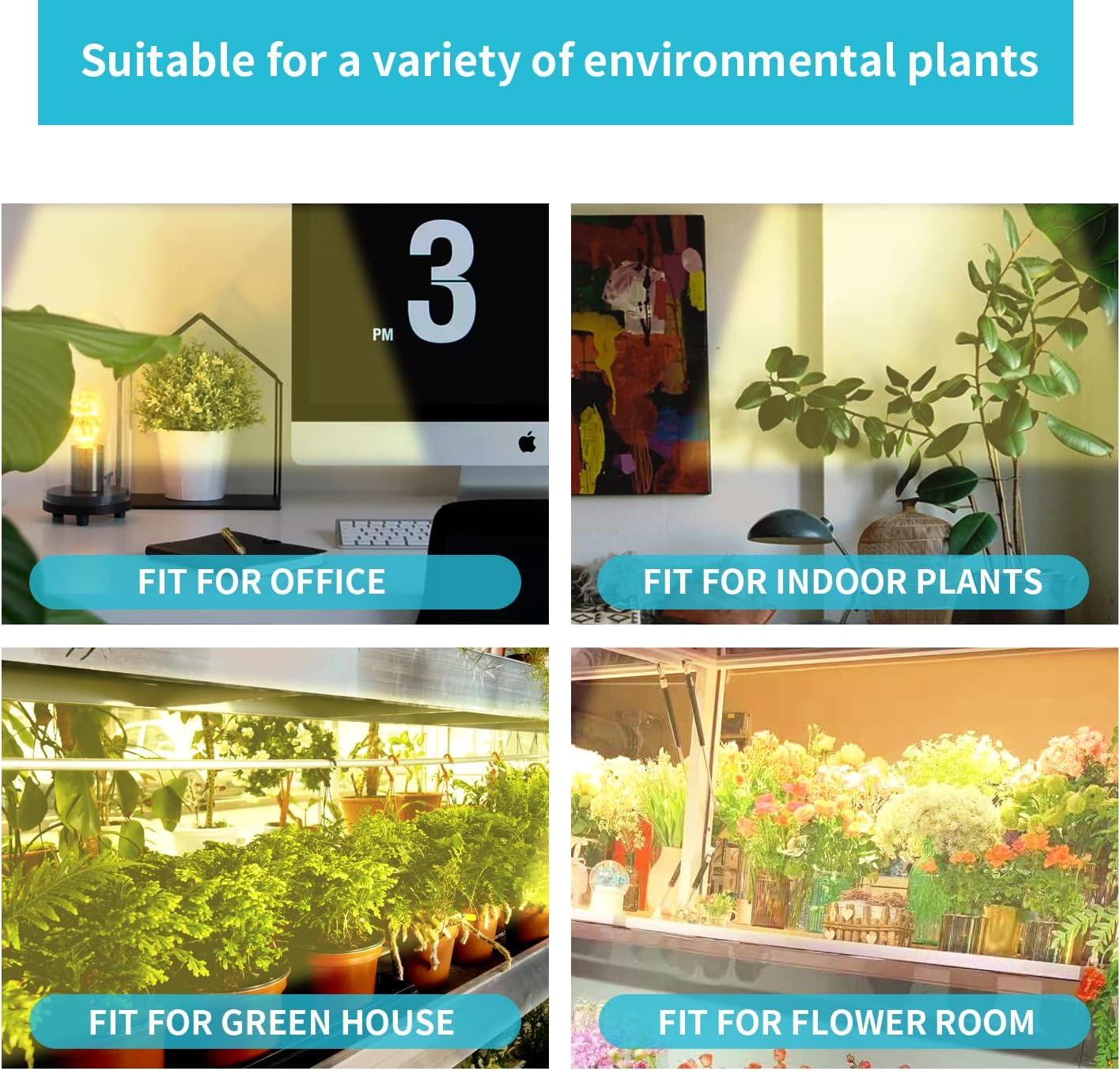 LED Grow Light Strips for Indoor Plants Full Spectrum 3500K, 96 LEDs Plant Light Bar with 3/9/12H Timer, 10 Dimmable
