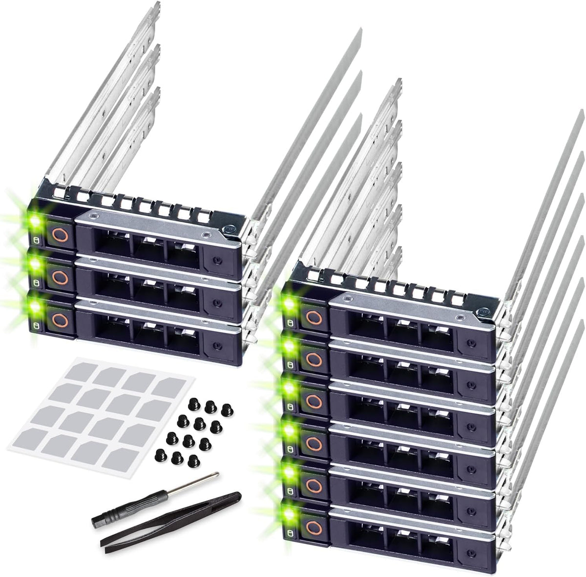 DRIVECADDY 9-Pack 2.5" SFF Caddy Tray - fits Dell PowerEdge 17-14th Gen