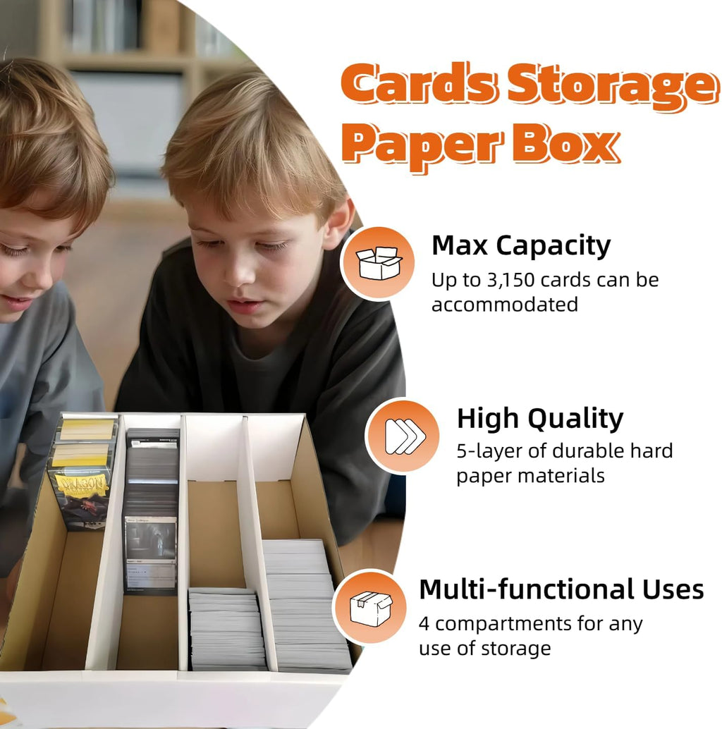 4 Set Sports Card Storage Boxes 3150 Count Bulk Card Trading Cards Collection Box Cardboard Card Storage Box for Card