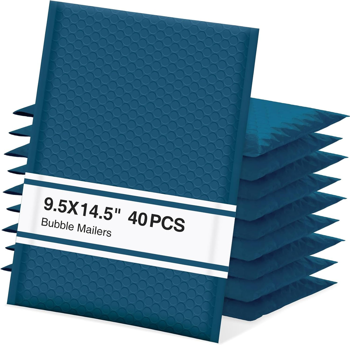 Bubble Mailers 9.5x14.5" 40 Pack Usable Size 9.5x13.5" Navy Blue