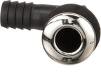 Seachoice 90-Degree Thru-Hull Connector, Fits 1-1/8 in. ID Hose, 1-3/8 in. Max Hull,White