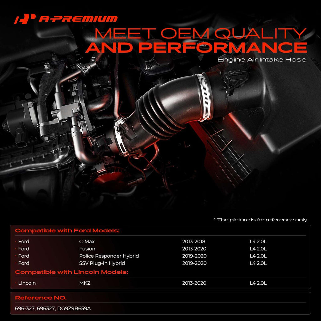 A-Premium Engine Air Clean Intake Hose with Clamps Compatible with Ford