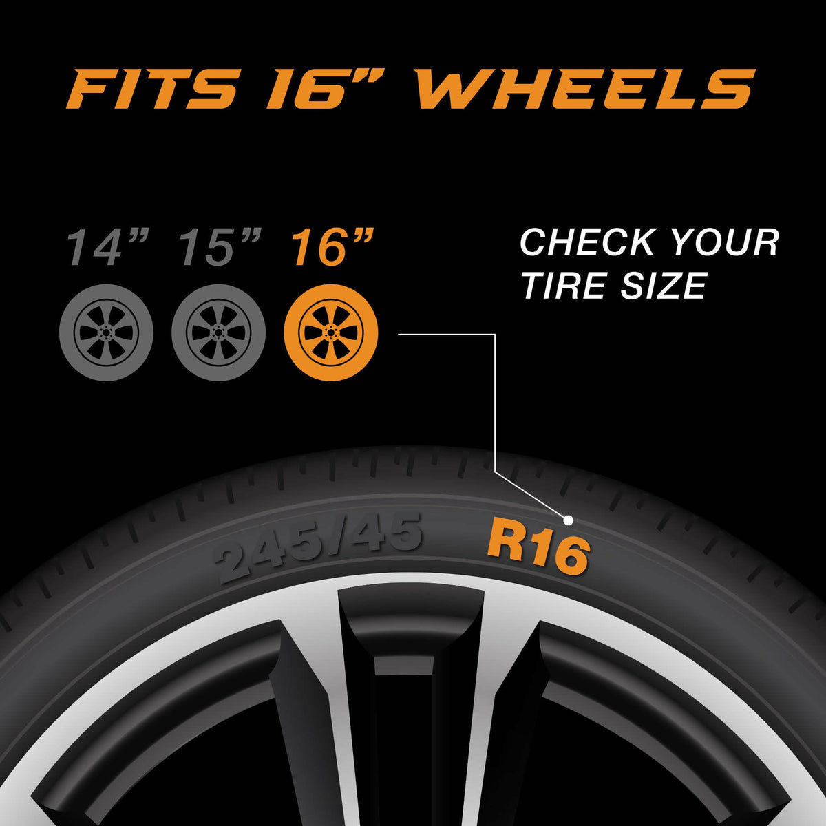 16" Wheel Skin Set Made for 13-17 Honda CRV (Gloss Black)
