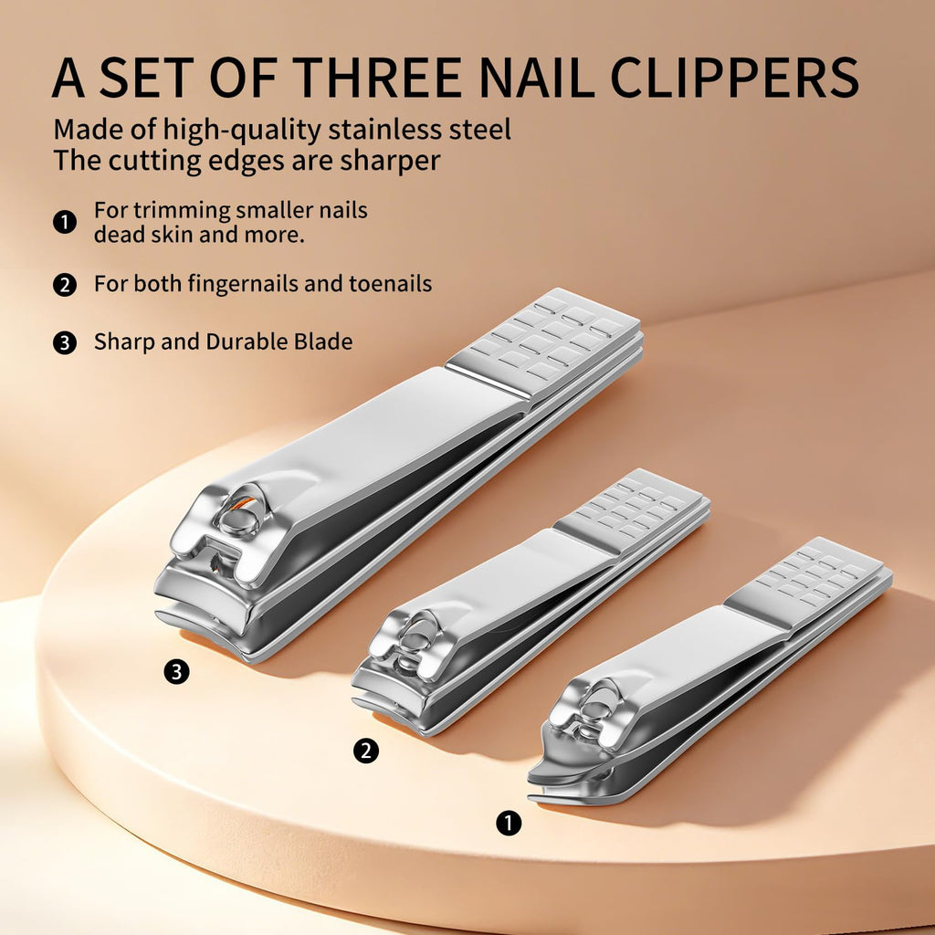 Manicure, Pedicure Kit, Nail Clippers Set of 12Pcs, Professional Grooming Kit, Nail Tools with Luxurious Travel Case