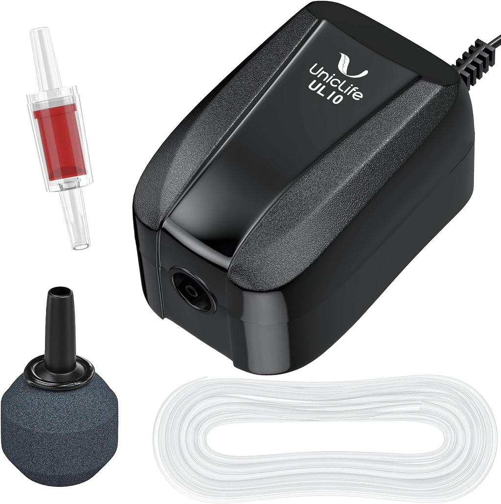 Aquarium Air Pump Dual Outlet Fish Tank Aerator with Accessories for 5-200 Gallon Tank
