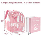 Clear Backpack for School - 18 Inch Extra Large Clear Bookbag, Pink