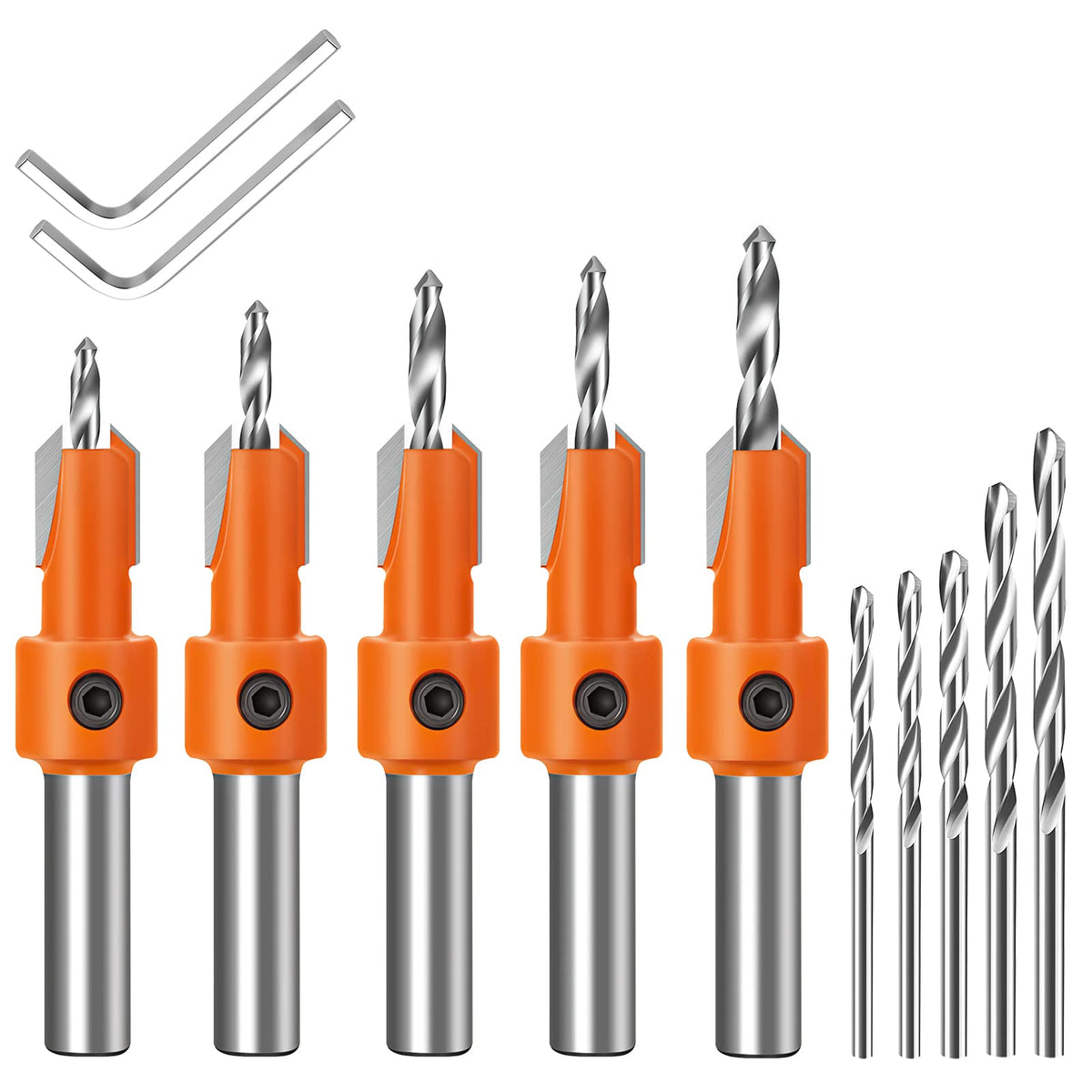 Lytool Countersink Drill Bit Set 5Pcs for Woodworking(2.8-4mm)