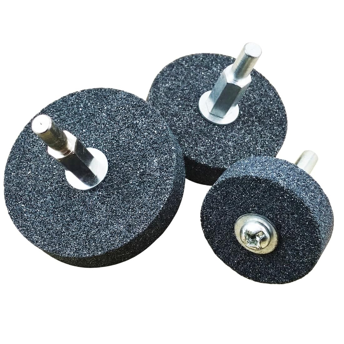 3 Pcs 1/4" Shank Mounted Stone Grinding Wheels(40/50/60mm)
