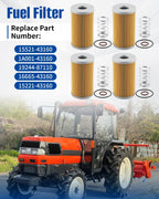 4PCS Fuel Filter with O-ring Spring 15521-43160 Fit for Kubota