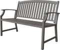 Farmhouse Outdoor Bench, Garden Benches with Anti-Rust Aluminum, Faux Wood Grain Finish Frame Patio Bench for Front