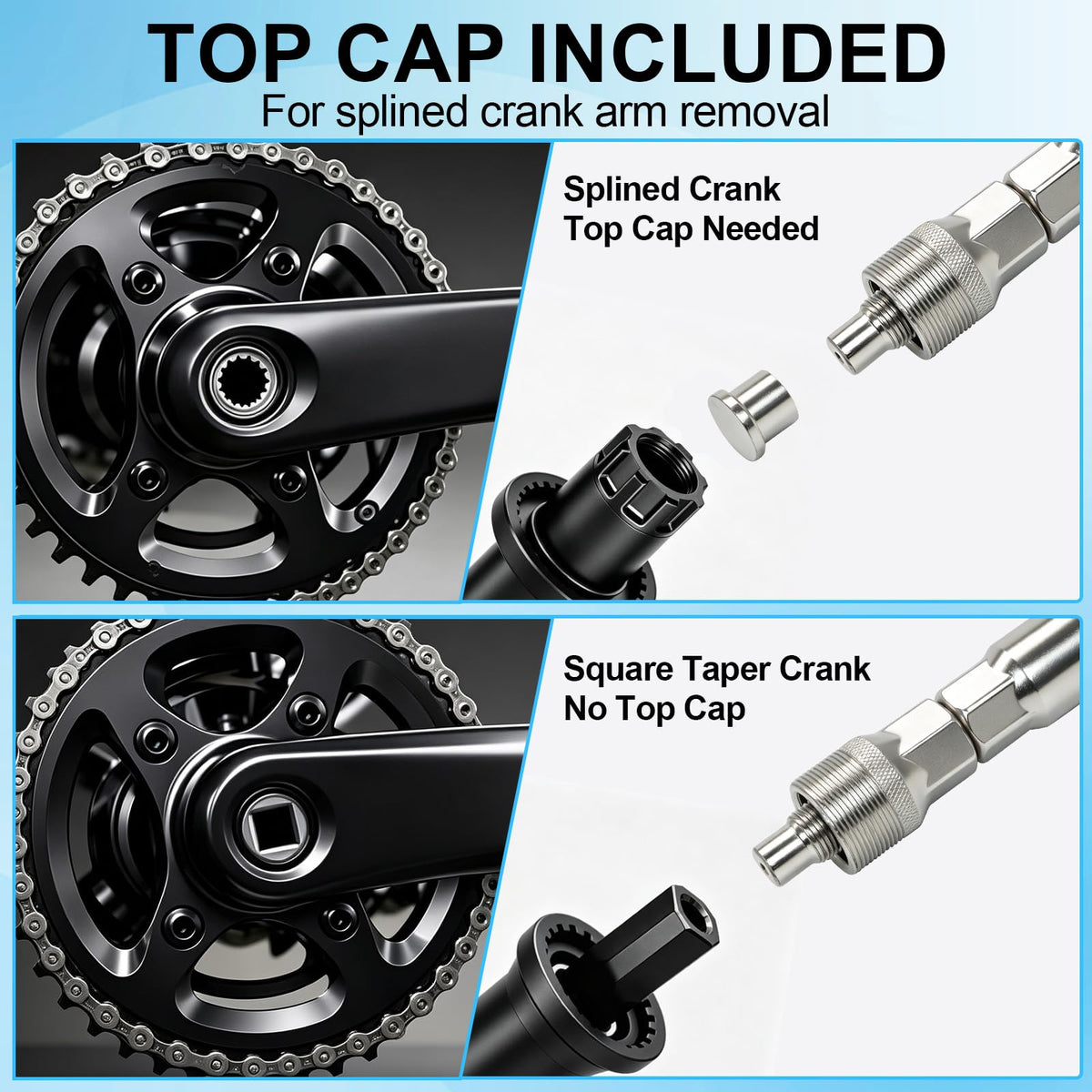 Bicycle Crank Puller Set, Bike Crank Removal Tool, Crank Arm Puller