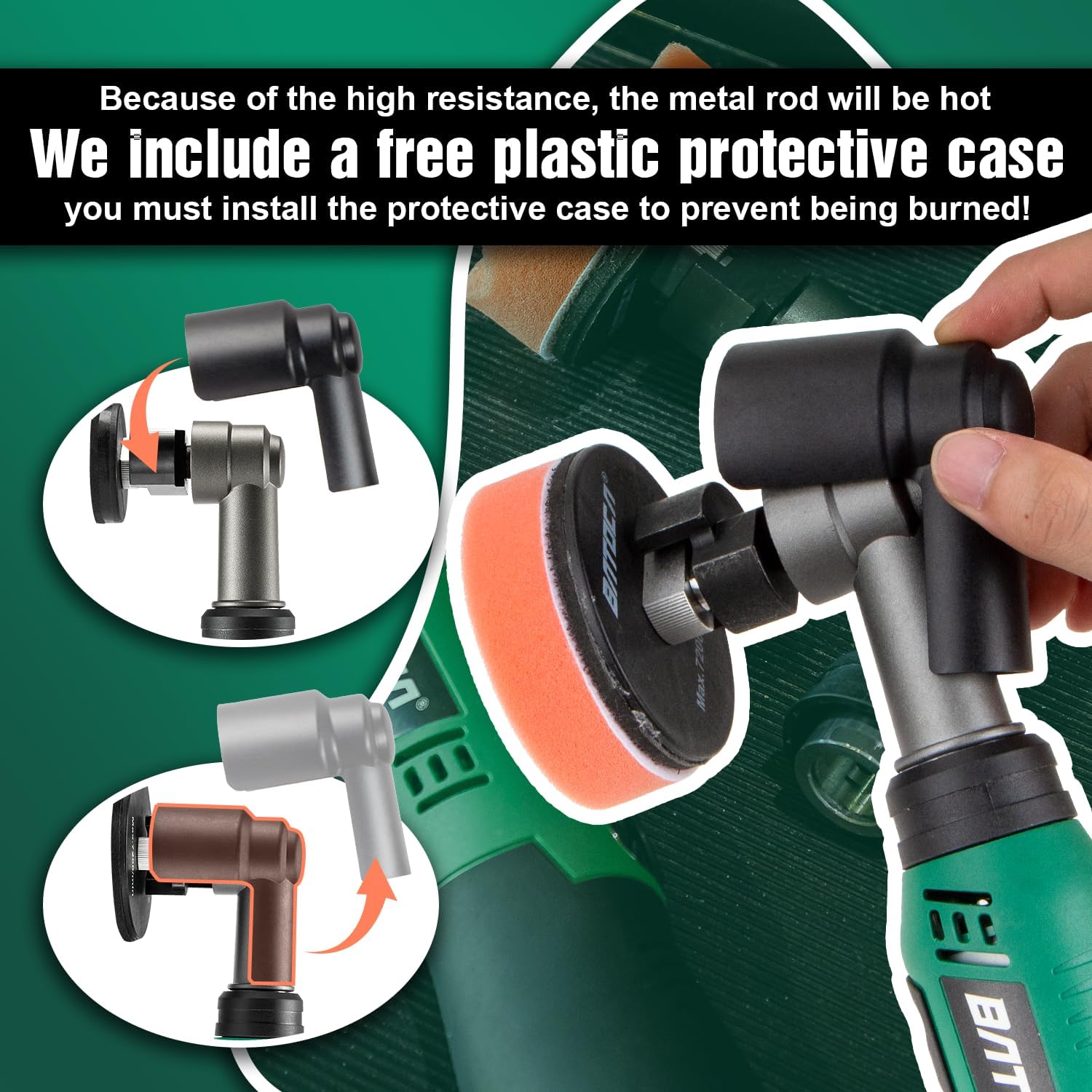 S6 Mini Cordless Polisher 2 Heads for Car/Motorcycles Detailing Kit | Rotary Buffer and Dual Action Micro Polisher, 2