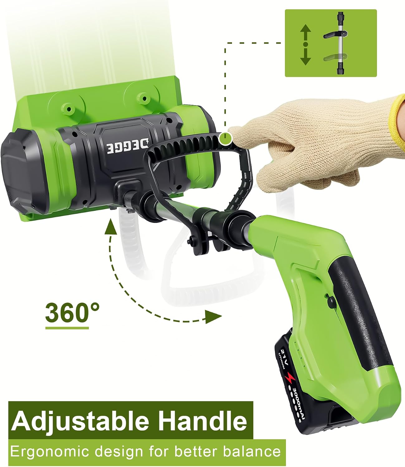 Electric Cordless Snow Shovel, 2X 3.0Ah/ 21V/ 12-Inch Battery | Snow Blower with Directional Plate & Adjustable Front