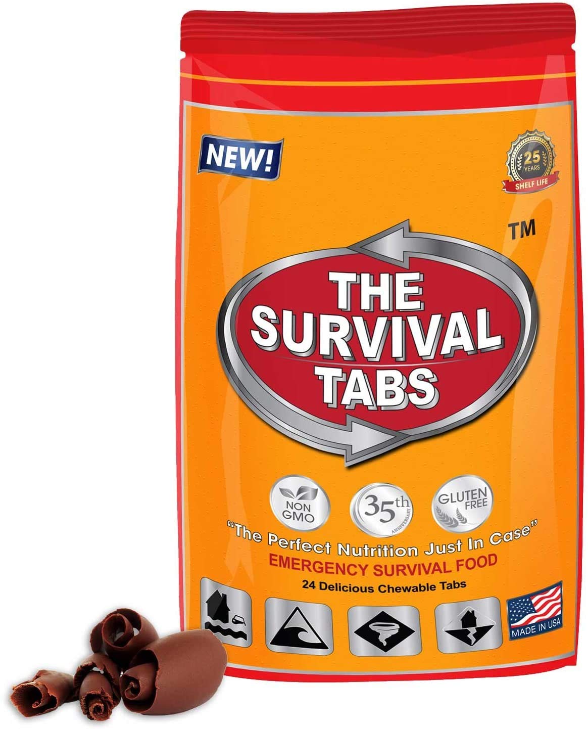 Survival Tabs – Emergency Food Supply – 2-Day Chocolate Tabs, USA, Portable | Concentrated formula supplies 15