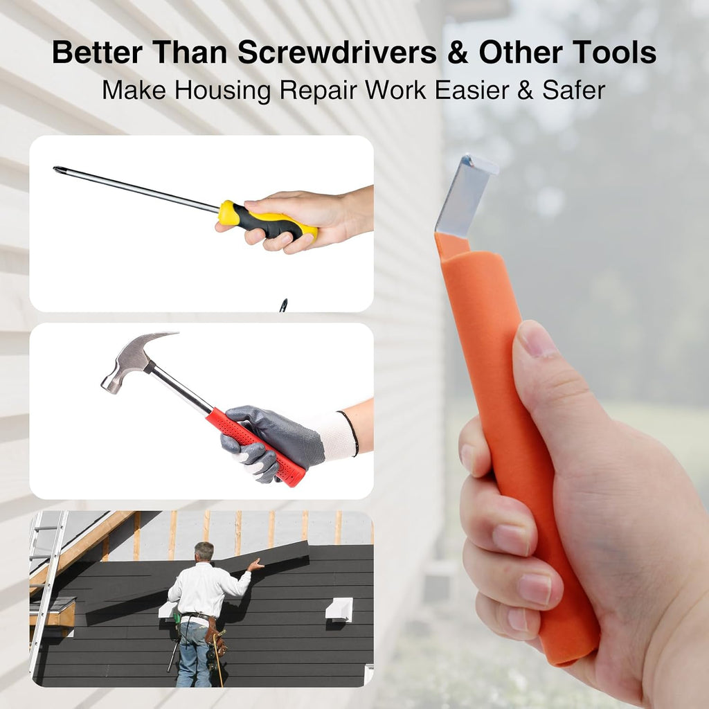 Vinyl Siding Removal Tool for Installation and Repair – Steel Blade, Extra Long Non-Slip Handle, Vinyl Siding Tools