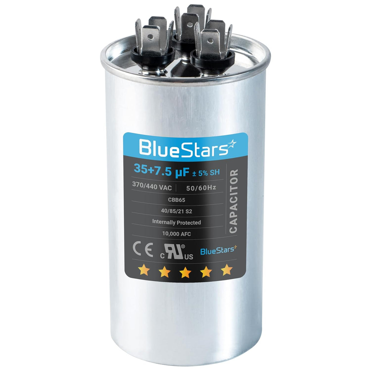 BlueStars 35+7.5 uF MFD 370-440V AC Dual Run Capacitor CBB65B